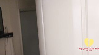 CUCKOLD LISTENS AS WIFE SUCKS & FUCKS GUY IN SHOWER!