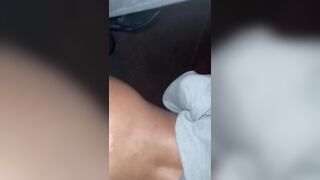 Pretty bitch bouncing on a hard dick outside her man’s car.