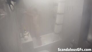 A steamy video of my naked hot ex in a luxury steam shower