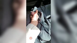 Teasing his cock while he's driving