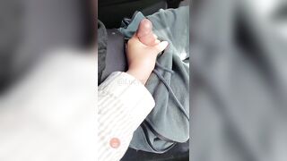 Teasing his cock while he's driving