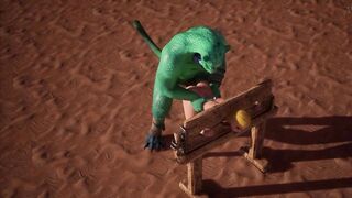 Alien Reptilian Breeds Slave White Girl - 3D Animation