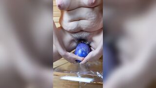 Loose Pussy Swallows Giant XXXL Egg