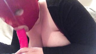 Sloppy dildo blowjob