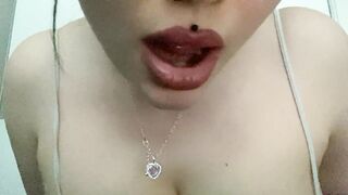 POV asmr licking and big tits