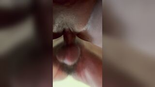 Girlfriend moaning and creamy backshots close up