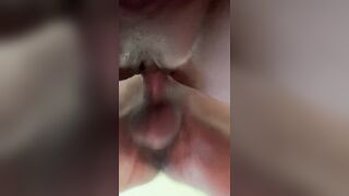 Girlfriend moaning and creamy backshots close up