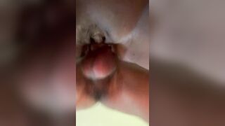 Girlfriend moaning and creamy backshots close up