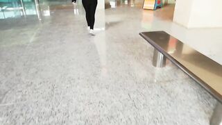 Stepdaughter uses Lovense Lush Control in a public mall and cums in leggings