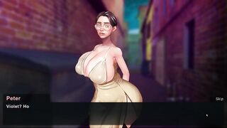 Taffy Tales [UberPie] a girl in a chic dress and big breasts makes a blowjob in a dirty alley