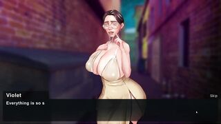 Taffy Tales [UberPie] a girl in a chic dress and big breasts makes a blowjob in a dirty alley