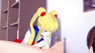 Sailor Moon rides a dick and takes a huge cumshot (Sailor Moon Hentai)