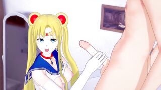 Sailor Moon rides a dick and takes a huge cumshot (Sailor Moon Hentai)