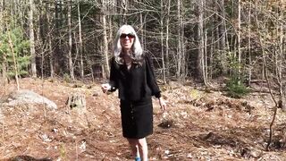 Sub Sarah Ordered to Masturbate in the Woods