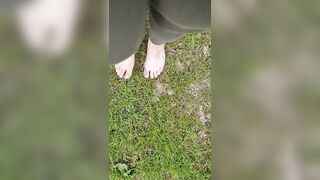 My first walk at wet grass with barefeet this year.