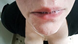 Amateur Blowjob with cum swallow