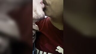 Hot kissing with stepsister