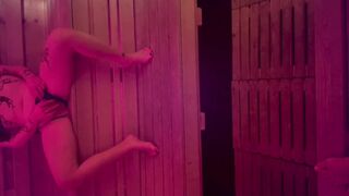 Flashing a Stranger in Public Sauna (more on onlyfans @ girlsonfilm333)