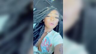 Sexy Ebony Plays With Her Wet Pussy After Cruising | IG: adoreexme