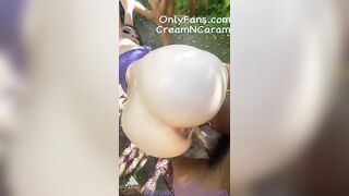 Teenage gardener gets her face fucked and pussy stuffed