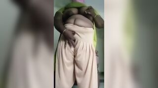 Indian aunty dress in the bedroom