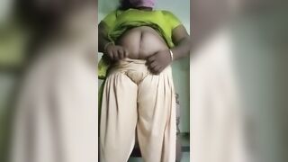 Indian aunty dress in the bedroom