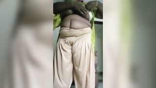 Indian aunty dress in the bedroom