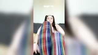 Pretty Milf big floppy boobs masturbating by window chubby Bbw pink pussy busty brunette pigtails