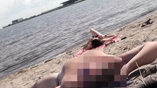 DICK FLASH ON BEACH