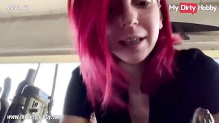 MyDirtyHobby - Gorgeous redhead masturbates while at the mechanic