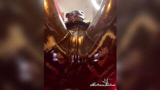 LATEX FACE SITTING CATSUIT & GLOVES | MISTRESS SATIVA