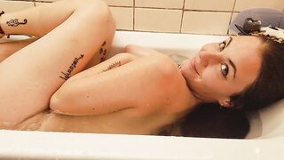 Succulent Patricia Taking a hot bath before filming some sloppy slips!