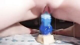 juicy gluttonous pussy spilling yummy milk, moaning with pleasure.