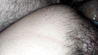 He fucks my ass hard in doggystyle and fills it with cum! Anal Creampie - Hairy Pussy - POV - Amateur couple