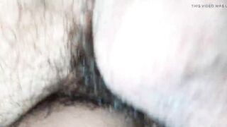 He fucks my ass hard in doggystyle and fills it with cum! Anal Creampie - Hairy Pussy - POV - Amateur couple