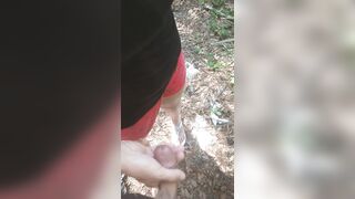 Cute girl jerking off stranger in the middle of the woods on spring break