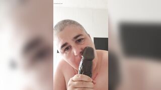 Dirty fat milf slut sucks a huge BBC dido. Spanish slut