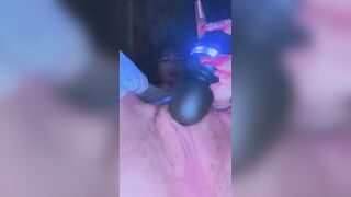 Hot babysitter waits to be alone to masturbate her tight pussy with big vibrator