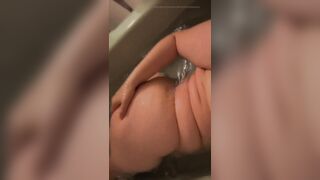 Cute sexy chubby girl takes a bath