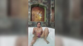 Fucking myself in the public jacuzzi at the hotel with my rabbit