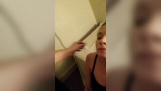 Native Throat Slut #sexeesavage on Knees Sucking BF #baldbombers Big Dick until he Cums