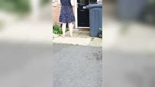 Stepmom delivers a parcel wearing no panties under her miniskirt