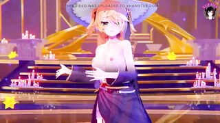 Genshin Impact - Fischl - Sexy Dance Xray Clothes + Sex Lying Doggystyle (3D HENTAI)