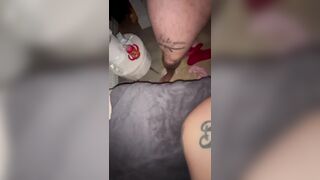 Hot fuck and cum over my socks and on my pussy