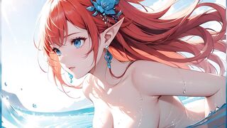 30 Ai Generated Nude Images of Hentai Elf Pregnant Girl in Water