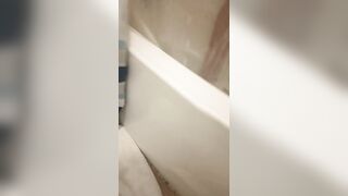 Washing my big ass and tits in front of husband and his friend in the shower