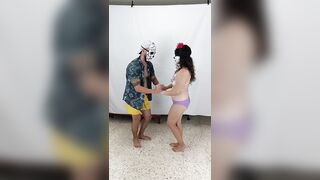 Stripping wife while dancing