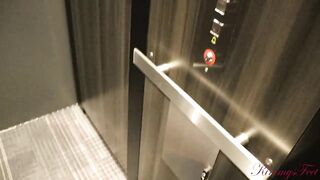 Public Blowjob in Elevator 2 Minutes Cum Challenge Sucking best Friends Cock