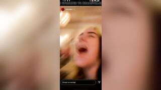 Billie Eilish slap her massive tits on Instagram