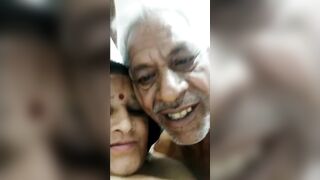 Mom and Grandpa fully enjoy fucking, desi love